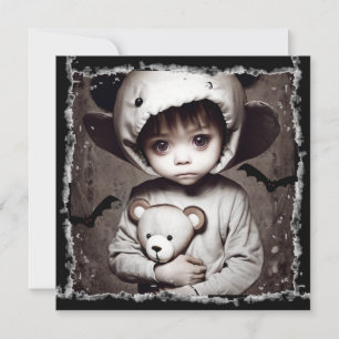Enge kleine etnische kind grote ogen Halloween   Kaart