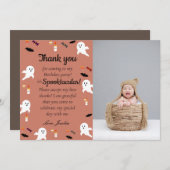 Enge kleine kinderen halloween 1e verjaardag bedankkaart (Voorkant / Achterkant)