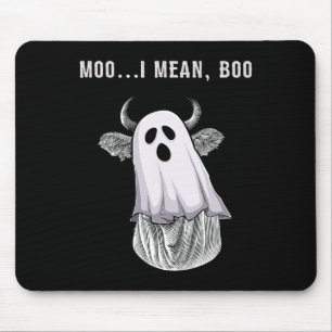 Enge Koe boer Halloween Ghost Funny Moo Ik bedoel Muismat