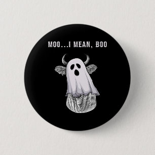 Enge Koe boer Halloween Ghost Funny Moo Ik bedoel Ronde Button 5,7 Cm