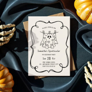 Enge krabbel spook Halloween verjaardagsfeestje Kaart