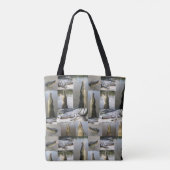 Enge krokodil fotocollage, tote bag (Achterkant)