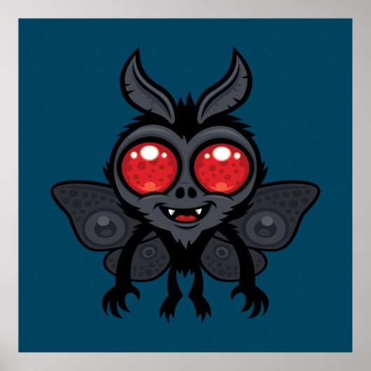 Enge Kute Cryptid Mothman Monster Poster (Voorkant)