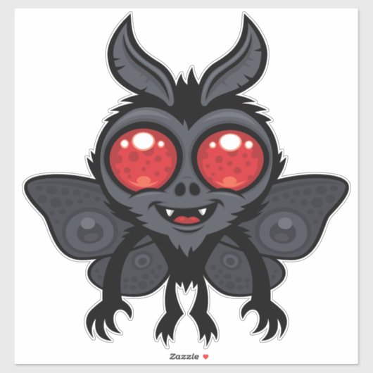 Enge Kute Cryptid Mothman Monster Sticker (Vel)