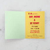 Enge Leuke Halloween Party Gevouwen Uitnodiging (Binnen)