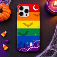 Enge LGBTQ Regenboogvlag Halloween Kerkhof