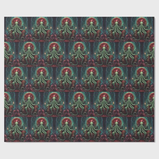 Enge Lovecraft Cthulhu Horror Kerstmis Cadeaupapier (Vlak)