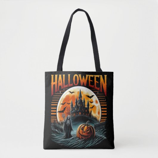 Enge maanverlichte spookachtige kasteel grimmige R Tote Bag (Voorkant)