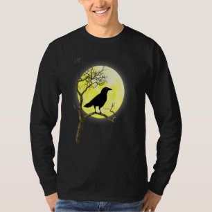 Enge maar Schattigee Zwarte Kraai Raven Bird Volle T-shirt
