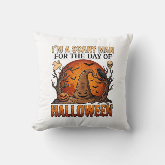 Enge man Halloween Heksenhoed Bloedmaan Pompoen_1 Kussen
