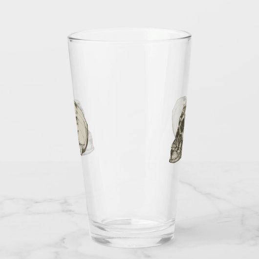 enge menselijke schedel glas (Links)