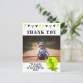 Enge Monster Groene Kinder Foto Verjaardag Dank u Briefkaart (Staand voorkant)