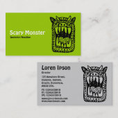 Enge Monster - Groene voorkant, Grijze achterkant Visitekaartje (Voorkant / Achterkant)