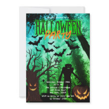 Enge Monsters in Bos Halloween Feest Uitnodigen