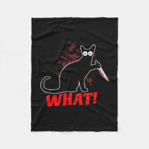 Enge moorddadige kat met mes kat wat_ halloween fleece deken