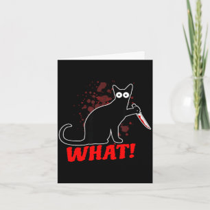 Enge moorddadige kat met mes kat wat_ halloween kaart
