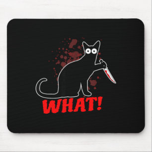Enge moorddadige kat met mes kat wat_ halloween muismat