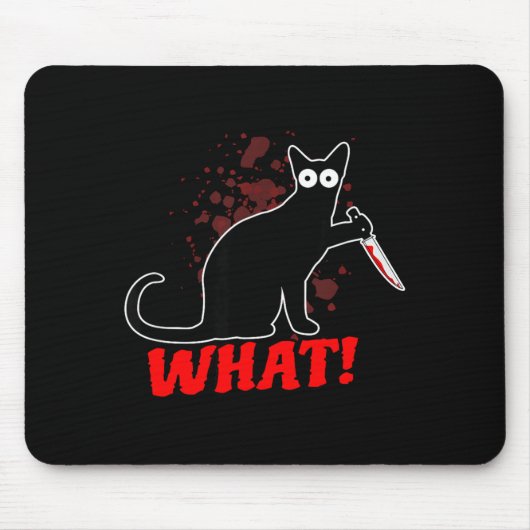Enge moorddadige kat met mes kat wat_ halloween muismat (Voorkant)