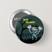Enge mummie Happy Halloween Ronde Button 5,7 Cm (Voorkant /achterkant)