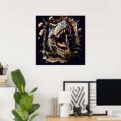 Enge Muur Doorbrekende Dinosaurus T-Rex Poster Pri (Thuiskantoor)