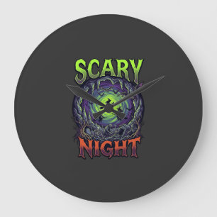 Enge Nacht Heksen Vleermuisgrot Neon Vortex Skelet Grote Klok