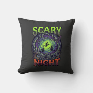 Enge Nacht Heksen Vleermuisgrot Neon Vortex Skelet Kussen