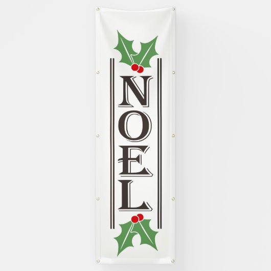 Enge NOEL Typografie Kerstmis Spandoek (Verticaal)