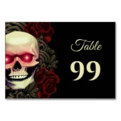 Enge ogen Rode bloemen Moody gotische schedel Hall Kaart (Achterkant)