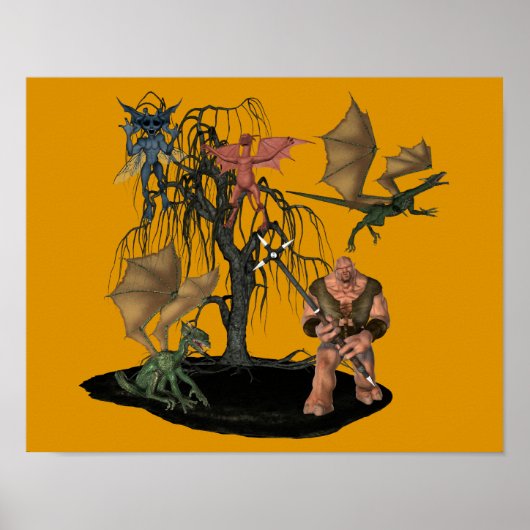 Enge Oger Goblin Wezens Halloween Poster (Voorkant)