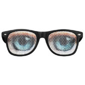 Enge Oogbal & Halloween Blauwe Oog/spookachtige zo Retro Zonnebril (Voorkant)