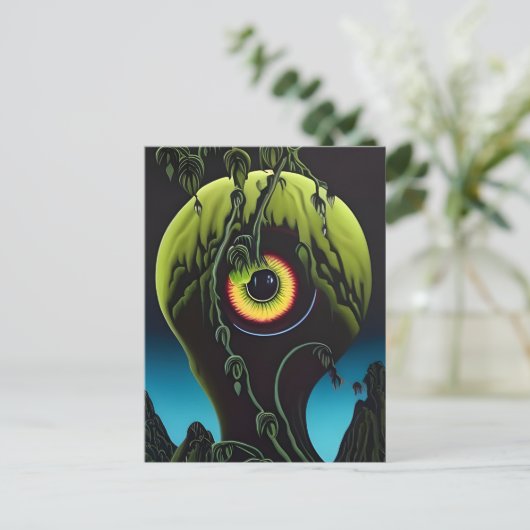 Enge oogbal Plant Briefkaart (Staand voorkant)