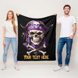 Enge Paarse Pirate Skull en Crossbones Fleece Deken