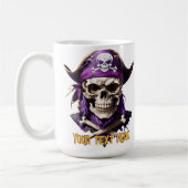 Enge Paarse Pirate Skull en Crossbones Koffiemok (Links)
