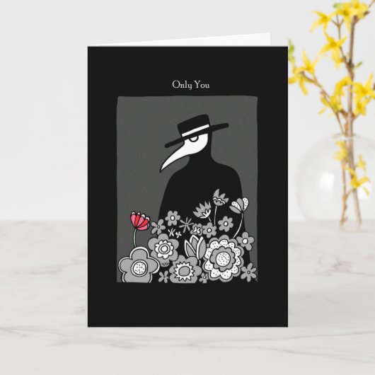 Enge pestdokter Goth ik hou van je Valentijn Kaart (Gele Bloem)