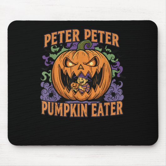 Enge Peter Pompoenetende Halloween Jack O Lantern Muismat (Voorkant)