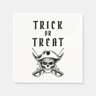 Enge Piraat Schedel Trick Or Treat Halloween Servet