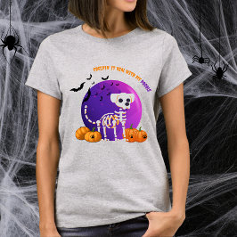 Enge Poedel Halloween Volle Maan T-shirt