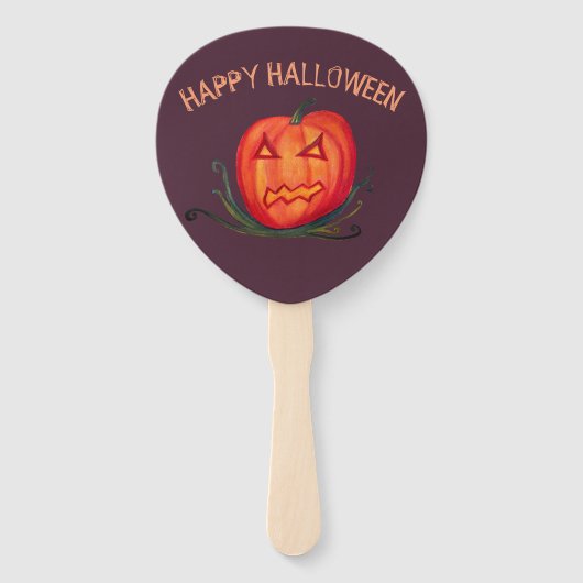 Enge Pompoen Art Halloween Day Paddle Handwaaier (Voorkant)