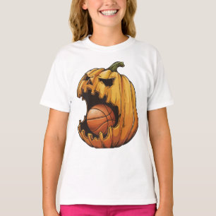 Enge pompoen Basketbal Gezicht Shirten T-shirt