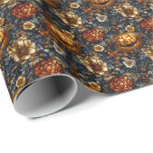 Enge pompoen en bloemen veld03 cadeaupapier (Rol Hoek)