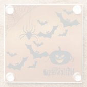 Enge pompoen en vleermuizen glazen onderzetter (Achterkant)