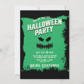 Enge pompoen gezicht Halloween Party Kaart (Voorkant)