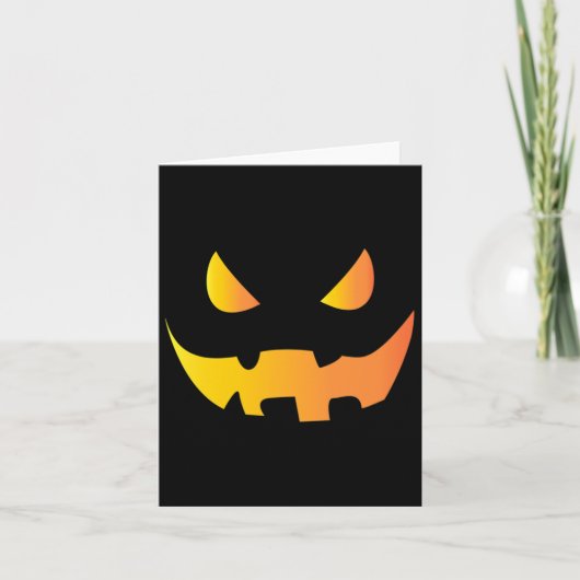 Enge pompoen gezicht voor Halloween Kaart (Voorkant)