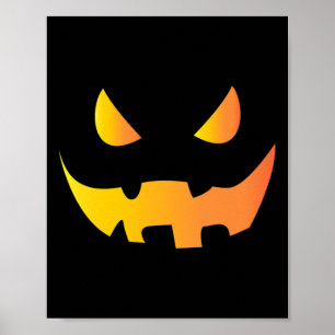 Enge pompoen gezicht voor Halloween Poster