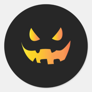 Enge pompoen gezicht voor Halloween Ronde Sticker