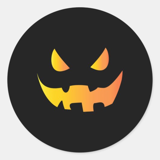 Enge pompoen gezicht voor Halloween Ronde Sticker (Voorkant)