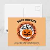 Enge Pompoen Halloween Briefkaart Invitation (Voorkant / Achterkant)