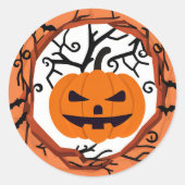 Enge pompoen Halloween Sticker (Voorkant)