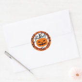 Enge pompoen Halloween Sticker (Envelop)