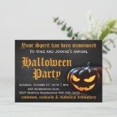 Enge Pompoen Halloweenfeest Kaart (Staand voorkant)